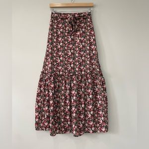 Vintage Dressing floral rose fit and flare maxi skirt small/medium